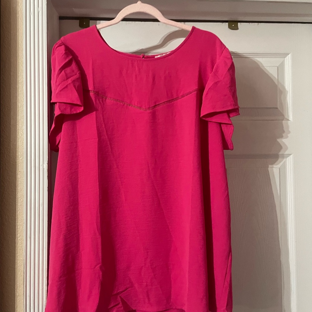 NWT Perch Pink Women's Top size 3X 🌸🌹🌺 BC bag 01